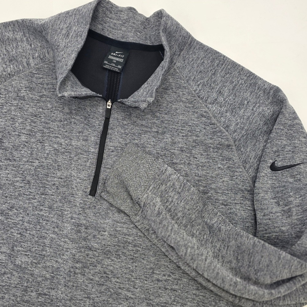 NIKE DRI FIT 1/4 ZIP SWEATSHIRT MENS 2XL XXL GRAY HEATHER PULLOVER PERFORMANCE